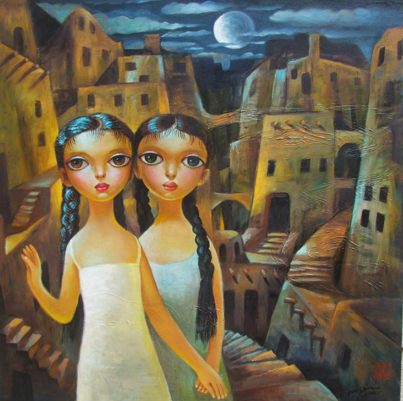 Sisters in the Village by artist Ping Irvin